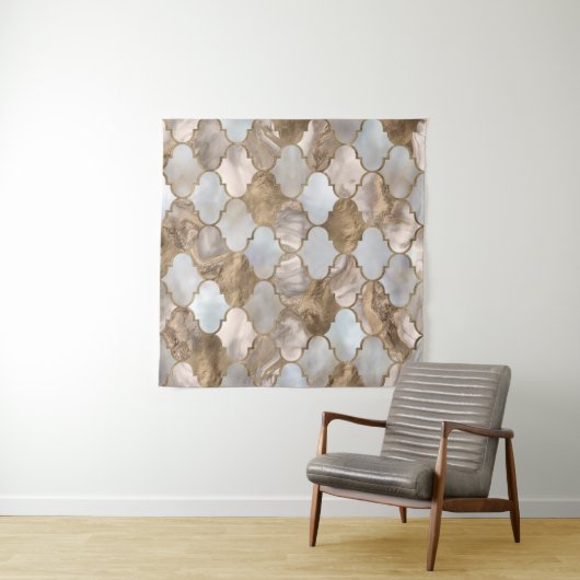 Witte marmer en goud van de Marokkaanse boomstam Wandkleed (In Situ (horizontaal))