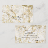 Witte marmer en goudblad eenvoudig modern visitekaartje (Voorkant / Achterkant)