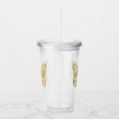 Witte marmer en gouden geometrische vlinder acryl drinkbeker (Rechts)