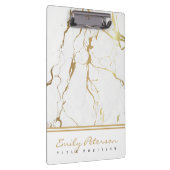 Witte marmer en gouden korrel klembord (Rechts)