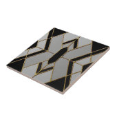 Witte marmer en gouden tegel tegeltje (Zijkant)