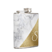 Witte marmer- en goudflessel heupfles (Rechts)