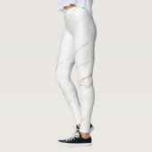 Witte marmer- en goudLeggings Leggings (Links)