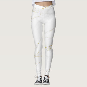 Witte marmer- en goudLeggings Leggings
