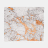 Witte marmer en koper, aangepaste ventilatorbank fleece deken (Voorkant (Horizontaal))