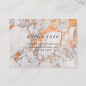Witte marmer en koper Visitekaartje (Achterkant)