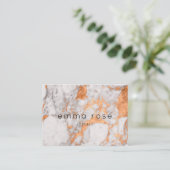 Witte marmer en koper Visitekaartje (Staand voorkant)