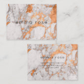 Witte marmer en koper Visitekaartje (Voorkant / Achterkant)