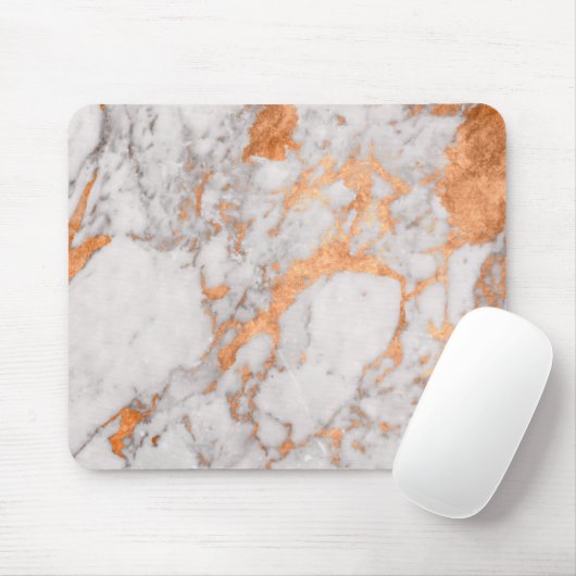Witte marmer- en kopermuis muismat (Met muis)