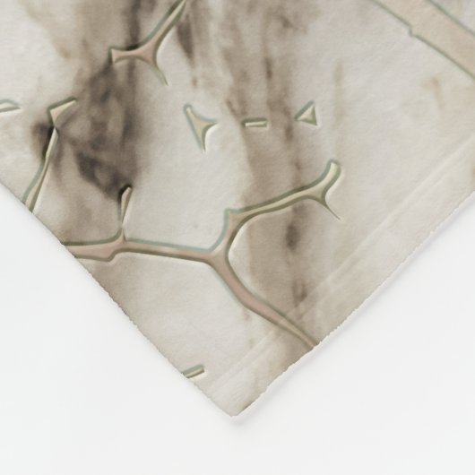 Witte marmer- en parellebstructuur fleece deken (Hoek)