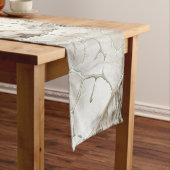 Witte marmer- en parellebstructuur korte tafelloper (Voorbeeld)