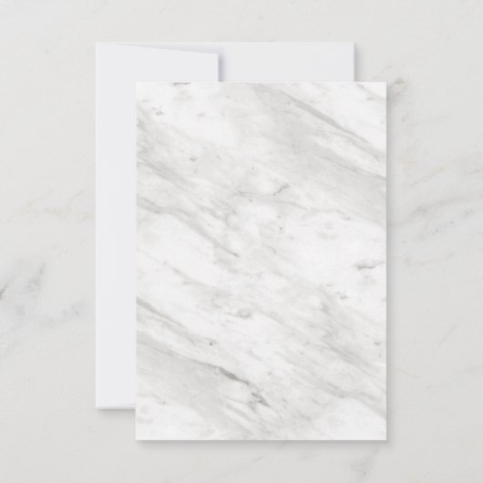 Witte marmer en Roos Gold Moderne bruiloft Kaart (Achterkant)