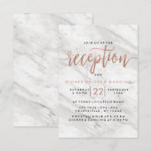 Witte marmer en Roos Gold Moderne bruiloft Kaart (Voorkant / Achterkant)