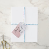 Witte marmer en roos goudglitter bruidsmaid cadeaulabel (Met Touw)