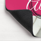 Witte marmer en roze fuchsia, aangepaste naam girl muismat (Hoek)