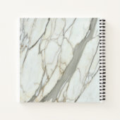 Witte marmer en roze fuchsia, aangepaste naam girl notitieboek (Achterkant)