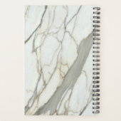 Witte marmer en roze fuchsia, aangepaste naam girl planner (Achterkant)