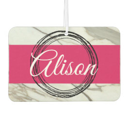 Witte marmer en roze fuchsia girly luchtverfrisser