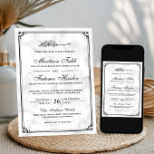 Witte marmer en Zwarte Grens Moslimbruiloft Kaart