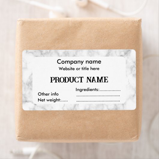 Witte marmer etiket (Insitu)