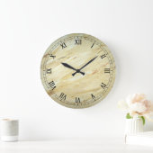 Witte marmer Faux Finish Wallklok Roman Numeral Grote Klok (Huis)