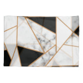 Witte marmer Geometric in goud, zwart Kussensloop (Achterkant)