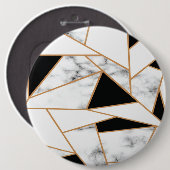 Witte marmer Geometric patroon in Gold Ronde Button 6,0 Cm (Voorkant /achterkant)