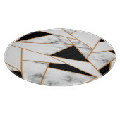 Witte marmer Geometric patroon in Gold Snijplank (Hoek)