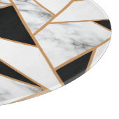 Witte marmer Geometric patroon in Gold Snijplank (Hoek)