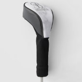 Witte Marmer Gepersonaliseerd Manuscript Monogram Golfheadcover (Schuin)