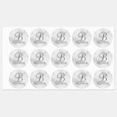 Witte Marmer Gepersonaliseerd Manuscript Monogram Labels (Vel)