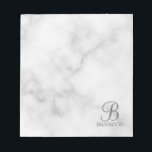 Witte Marmer Gepersonaliseerd Manuscript Monogram Notitieblok<br><div class="desc">De gepersonaliseerde eigenschappen van het Monogram en van de Gift van de Naam personaliseerde monogram in de witte klassieke stijl van de manuscriptdoopvont en naam in witte klassieke serif doopvontstijl op witte marmer achtergrond. Ideaal als cadeau voor vakanties, vaderdag en cadeau voor speciale gelegenheden.</div>
