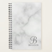 Witte Marmer Gepersonaliseerd Manuscript Monogram  Planner (Voorkant)