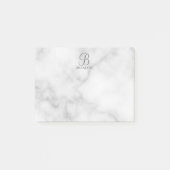 Witte Marmer Gepersonaliseerd Manuscript Monogram Post-it® Notes (Voorkant)