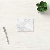 Witte Marmer Gepersonaliseerd Manuscript Monogram Post-it® Notes (Kantoor)