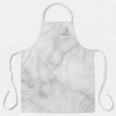 Witte Marmer Gepersonaliseerd Manuscript Monogram  Schort (Voorkant)