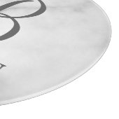 Witte Marmer Gepersonaliseerd Manuscript Monogram Snijplank (Hoek)