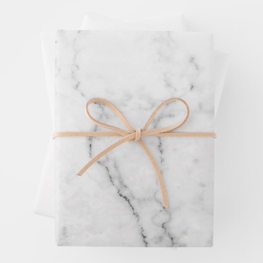 Witte marmer Gift Wrap Sheets Inpakpapier Vel (In situ)