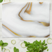 Witte marmer Gold Grain Theedoek (Gevouwen)