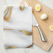 Witte marmer Gold Grain Theedoek (Quarter Fold)