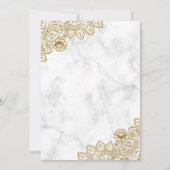 Witte marmer Gold Lace Islamic Muslim Weduwen Kaart (Achterkant)