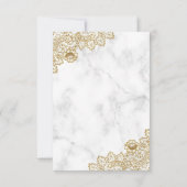 Witte marmer Gold Lace islamitische moslim RSVP Kaartje (Achterkant)