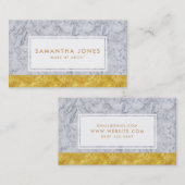 Witte marmer Gold Leaf maakt artiest Visitekaartje (Voorkant / Achterkant)