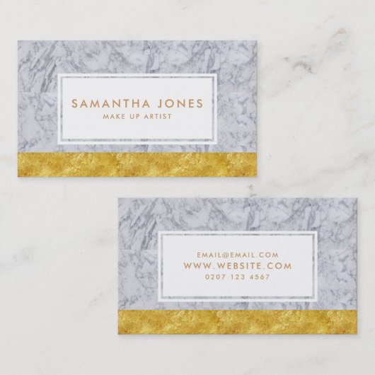 Witte marmer Gold Leaf maakt artiest Visitekaartje (Voorkant / Achterkant)