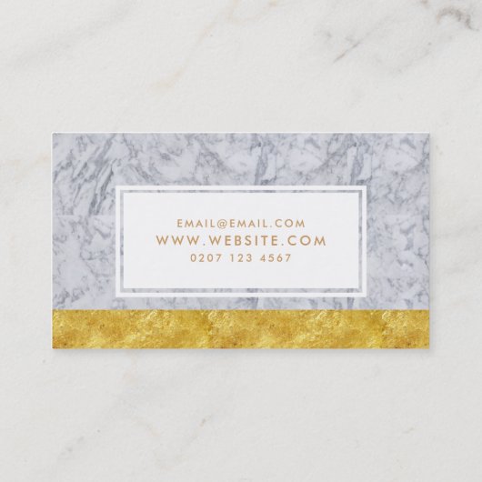 Witte marmer Gold Leaf maakt artiest Visitekaartje (Achterkant)