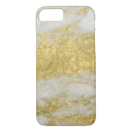 Witte marmer Gold Sparkles-telefoontassen iPhone 8/7 Hoesje