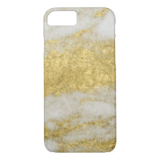 Witte marmer Gold Sparkles-telefoontassen iPhone 8/7 Hoesje