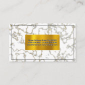 Witte marmer | Goudvlokken Visitekaartje (Achterkant)