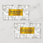 Witte marmer | Goudvlokken Visitekaartje (Voorkant / Achterkant)