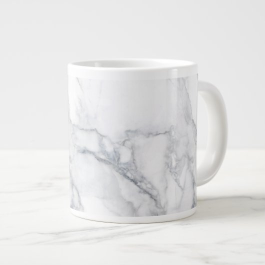 Witte marmer grote koffiekop (Voorkant rechts)